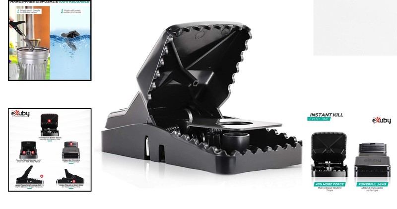 Large 4-Pack Rat Traps - Instant Kill with Reusable Design for Home Protection gallery