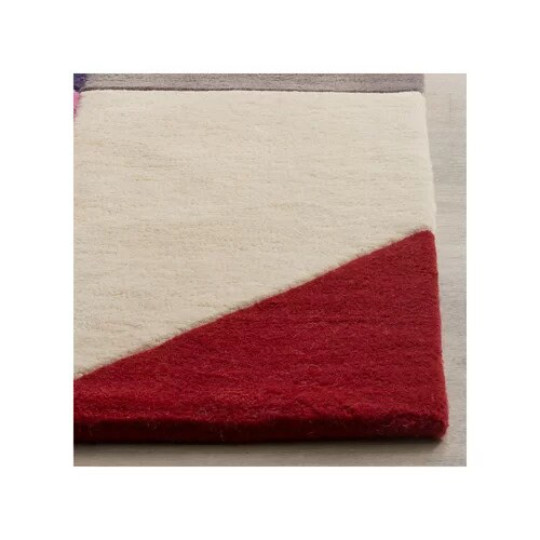 5x8 ft Multicolour Hand-Tufted Wool Rug with Geometric Patterns gallery