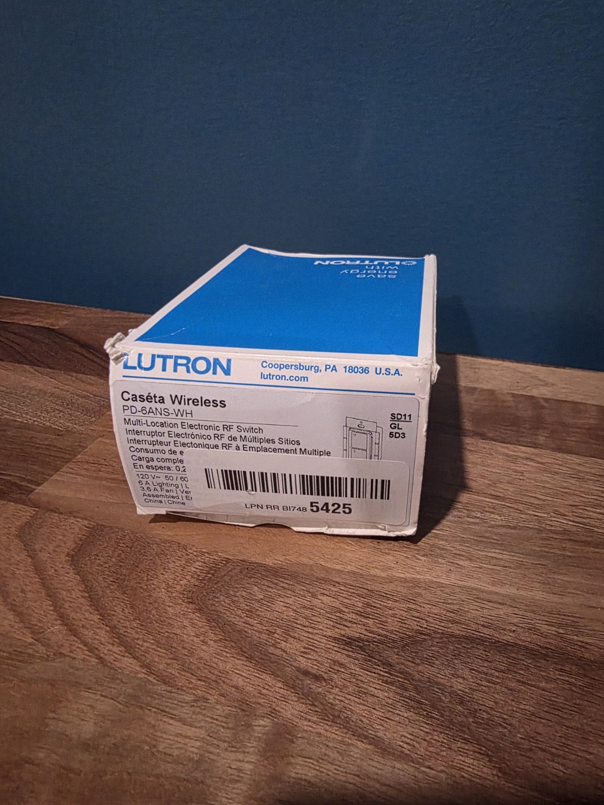 Caseta Smart Switch for All Bulb Types or Fans, 6A, Neutral Wire Required, White gallery