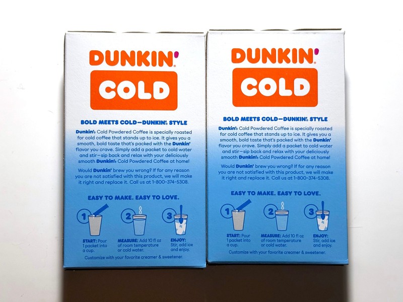 (2) Dunkin Donuts Cold Brew ICED Coffee 6 Powdered Instant Packs Packets gallery