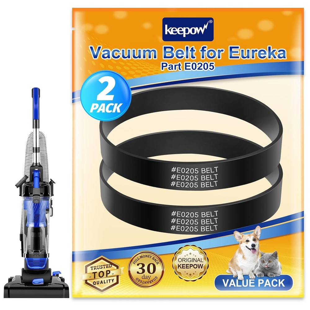2 Pack KEEPOW E0205 Vacuum Belt Replacement for Eureka Power Speed Series Vacuum
