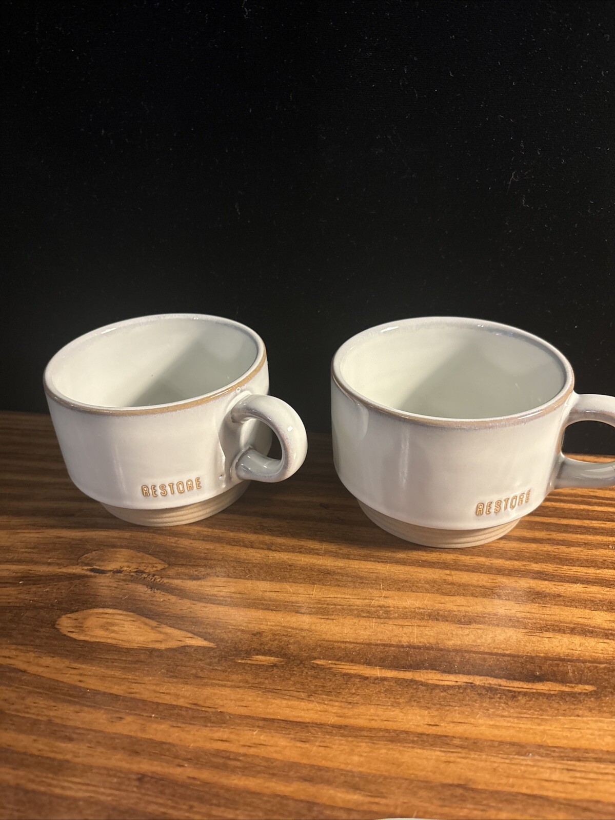 Hearth & Hand Set of Stoneware Restore Cup Mugs Coffee Tea Stackable gallery