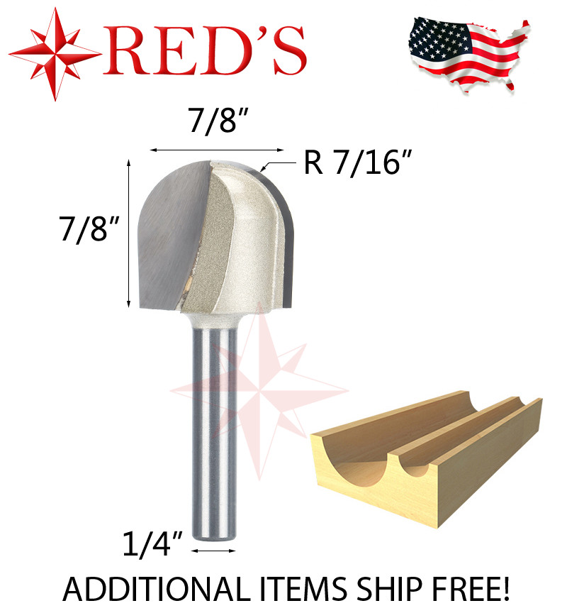 Tideway Carbide PRO LC05041404 7/8" Wide Round Nose 1/4" shank router bit gallery