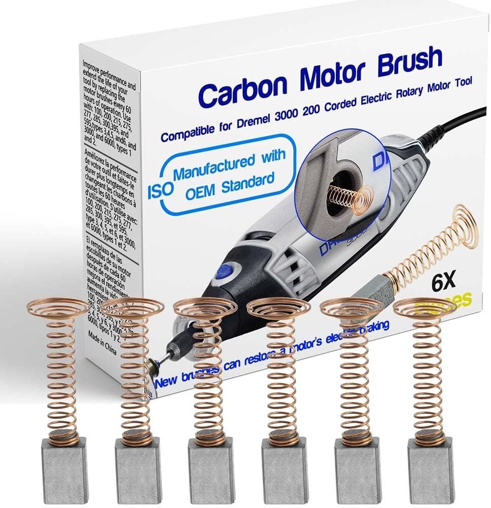6 PCS Carbon Motor Brushes Compatible Dremel 3000 200 276 396 gallery