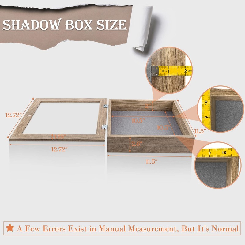 11x11 Tan Shadow Box Frame Wall Tabletop 2 In Deep Front Opening Memory Box Art gallery