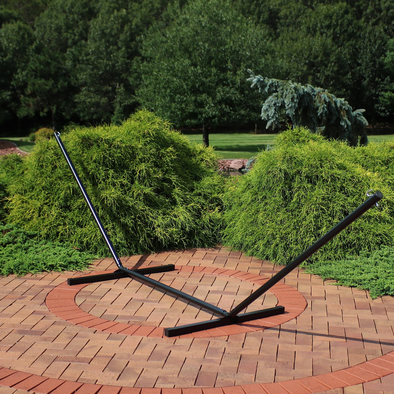 Powder-Coated Steel Beam Construction Hammock Stand - 12 ft by Sunnydaze gallery
