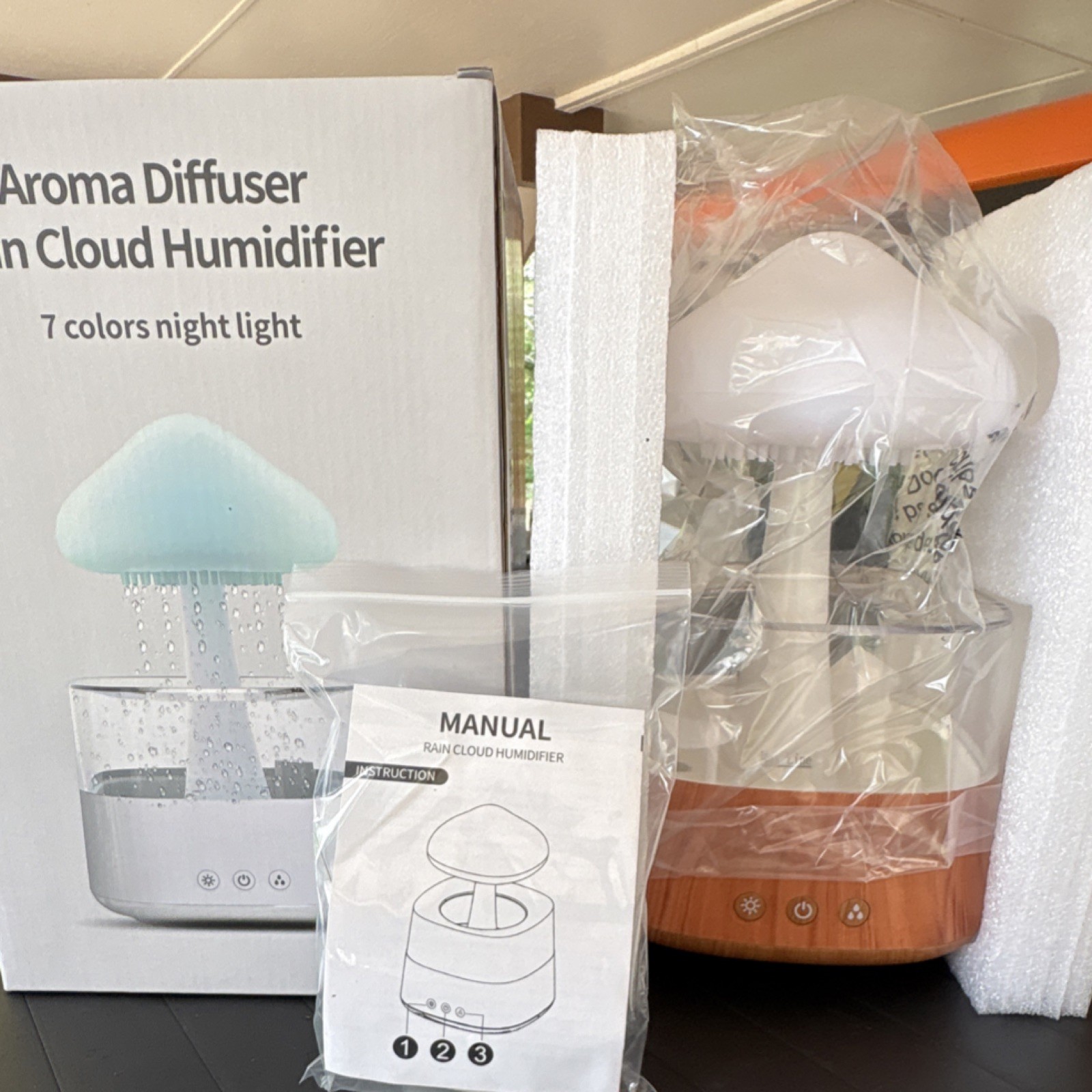 Rain Cloud Humidifier Aroma Diffuser Night Light, 7 Colors, 450ml, ABS PP, CH08 gallery