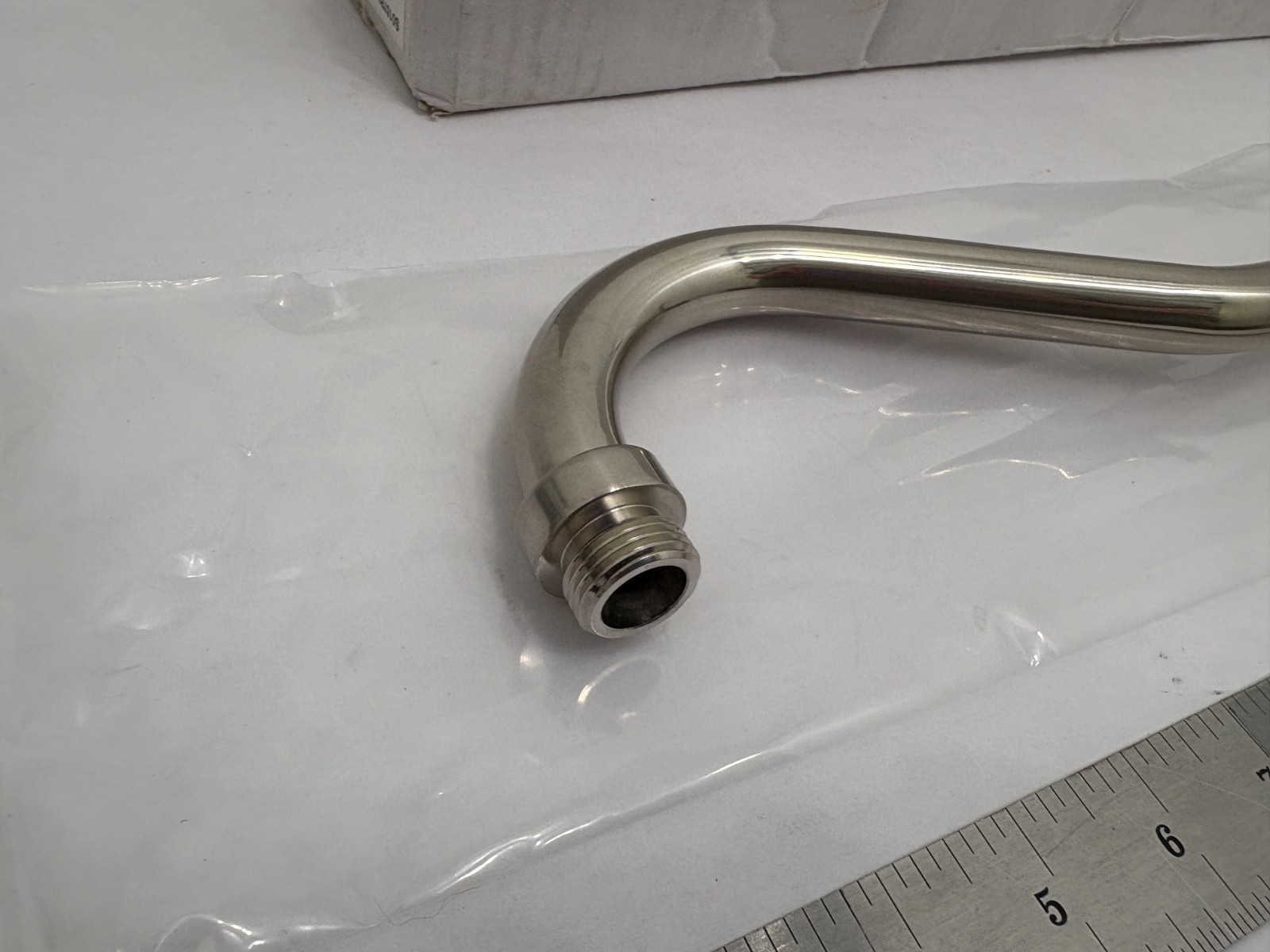 NEW Jones Stephens 18" Raised Bend Shower Arm/Flange BRUSH NICKEL - S0157B (cos) gallery