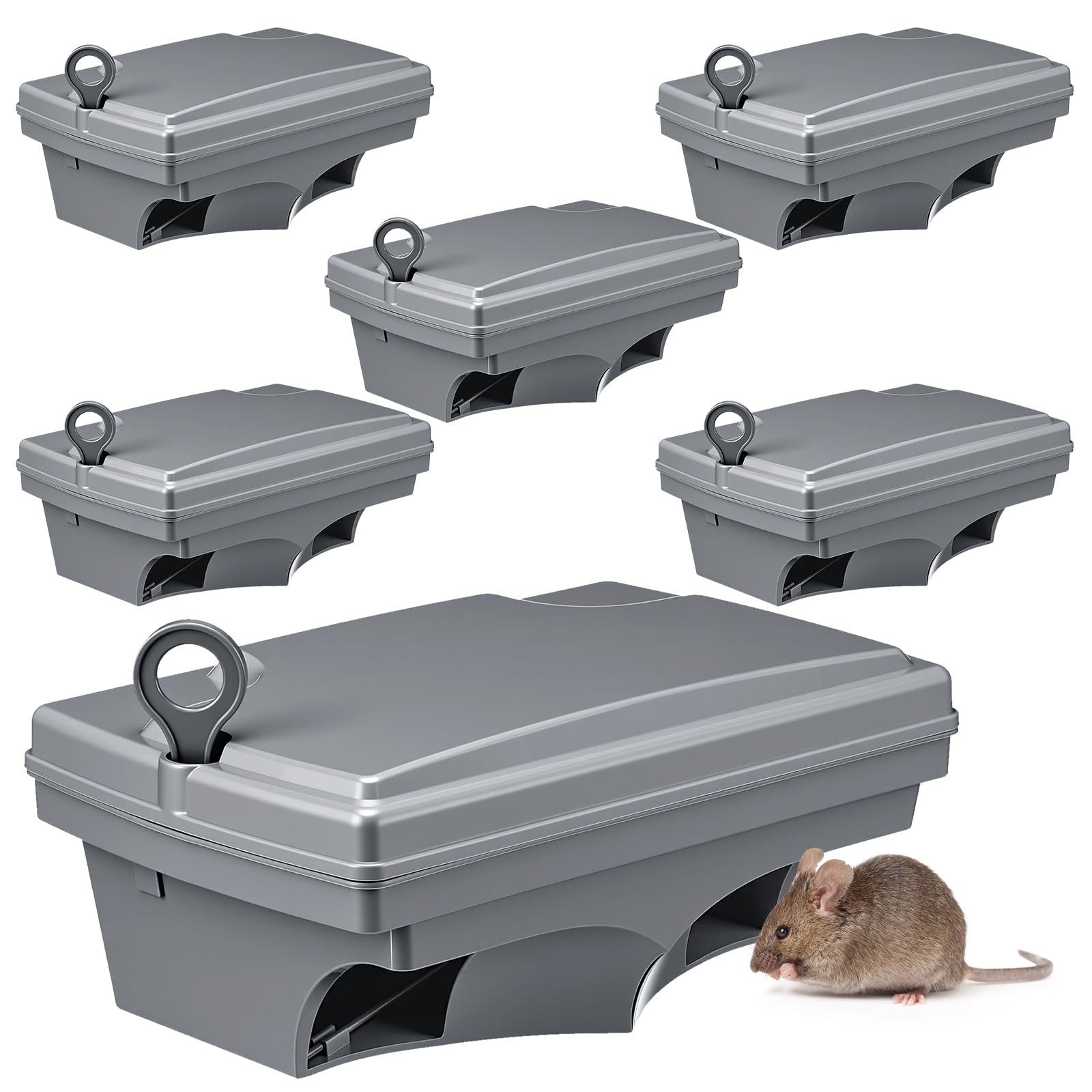 Mysora 6Pack Reusable Rodent Block Stations, Heavy Duty Outdoor Mouse/Rat Boxes gallery