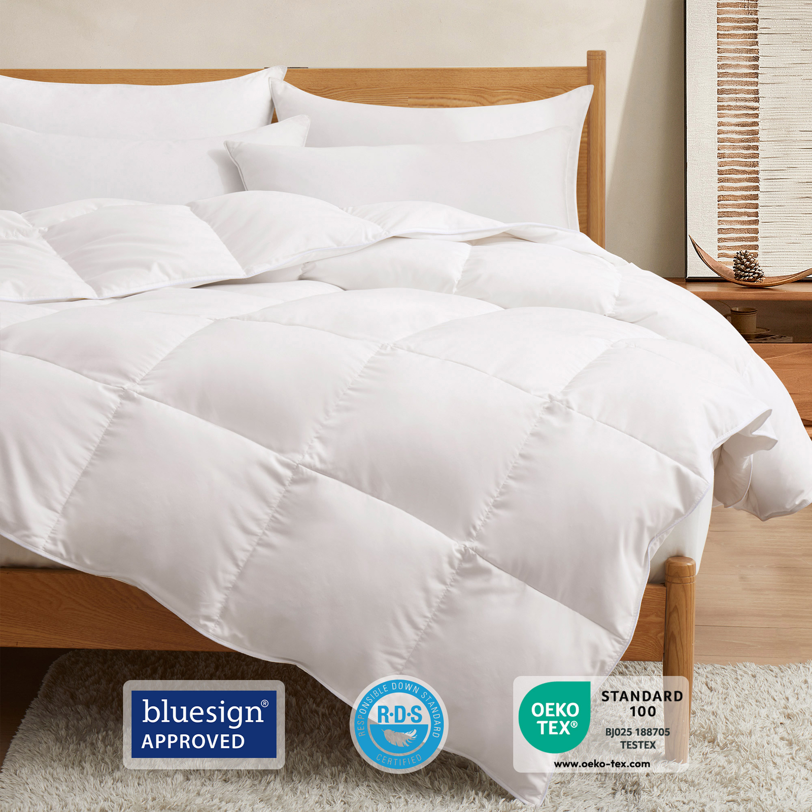 Peace Nest All Season Goose Down Feather Comforter, King or Queen Comforter gallery