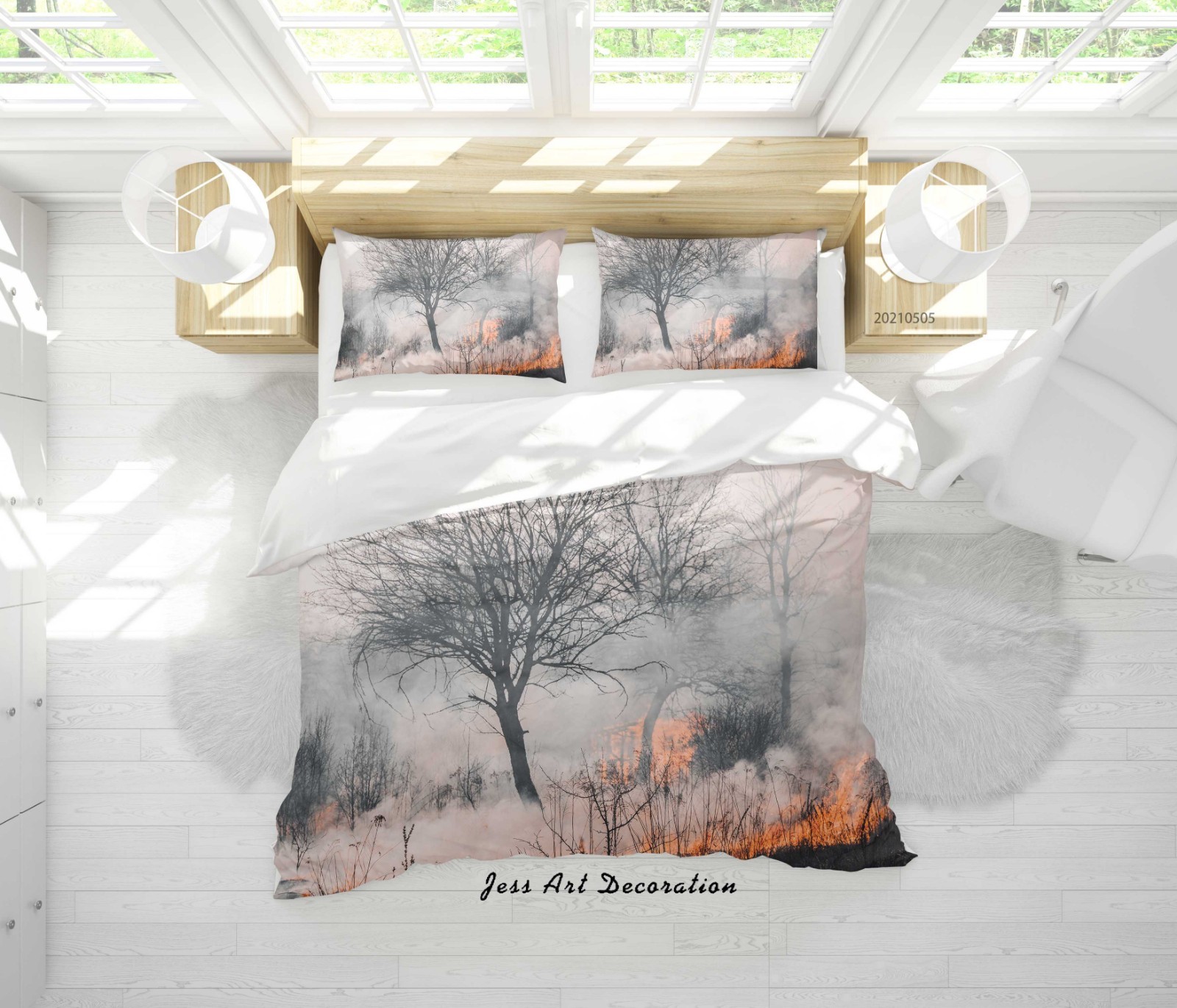 3D Forest Fire Landscape Quilt Cover Set Bedding Sets Pillowcases gallery