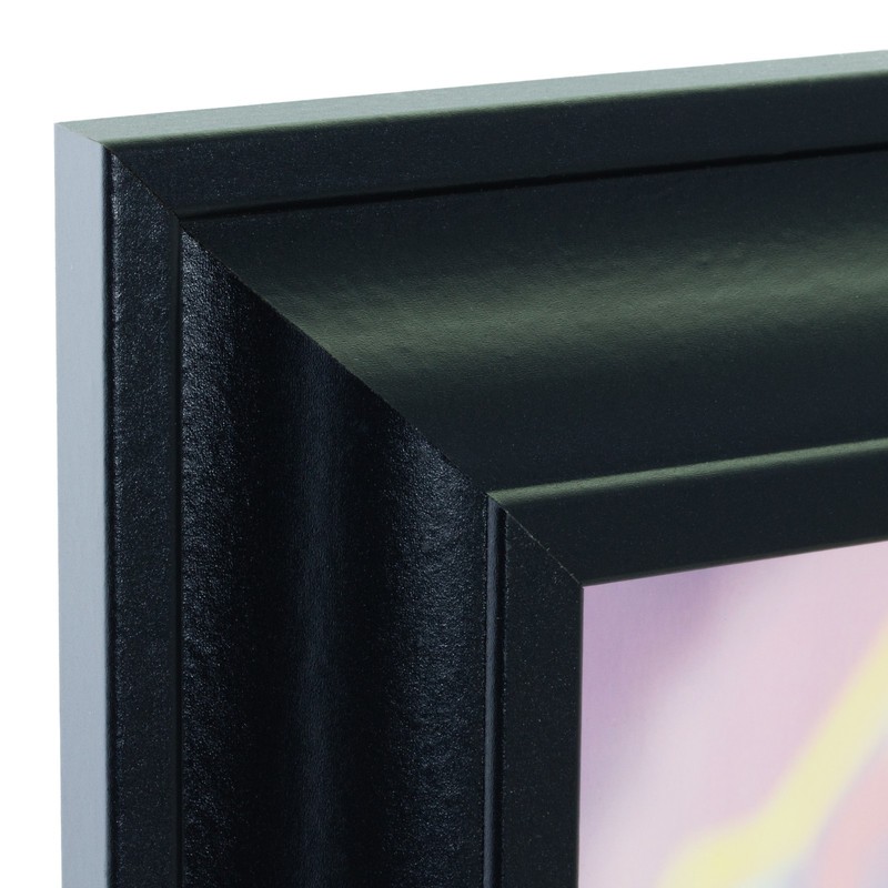Craig Frames 2" Wide Contemporary Satin Black Picture Frame With White Mat gallery