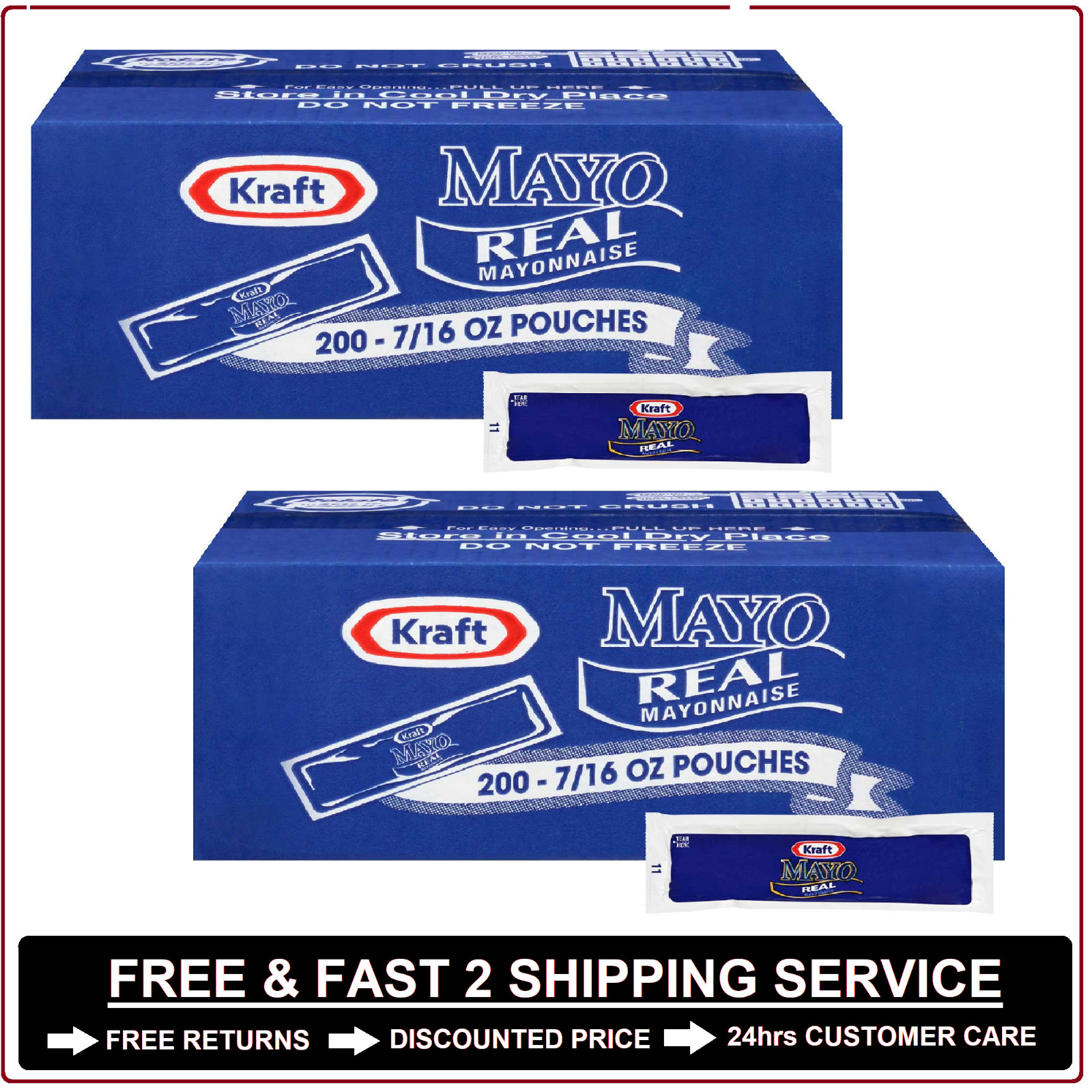 2 Pack - Kraft Mayo Real Mayonnaise Single Serve Packets, 0.44 Oz, 200 ✔✔ gallery