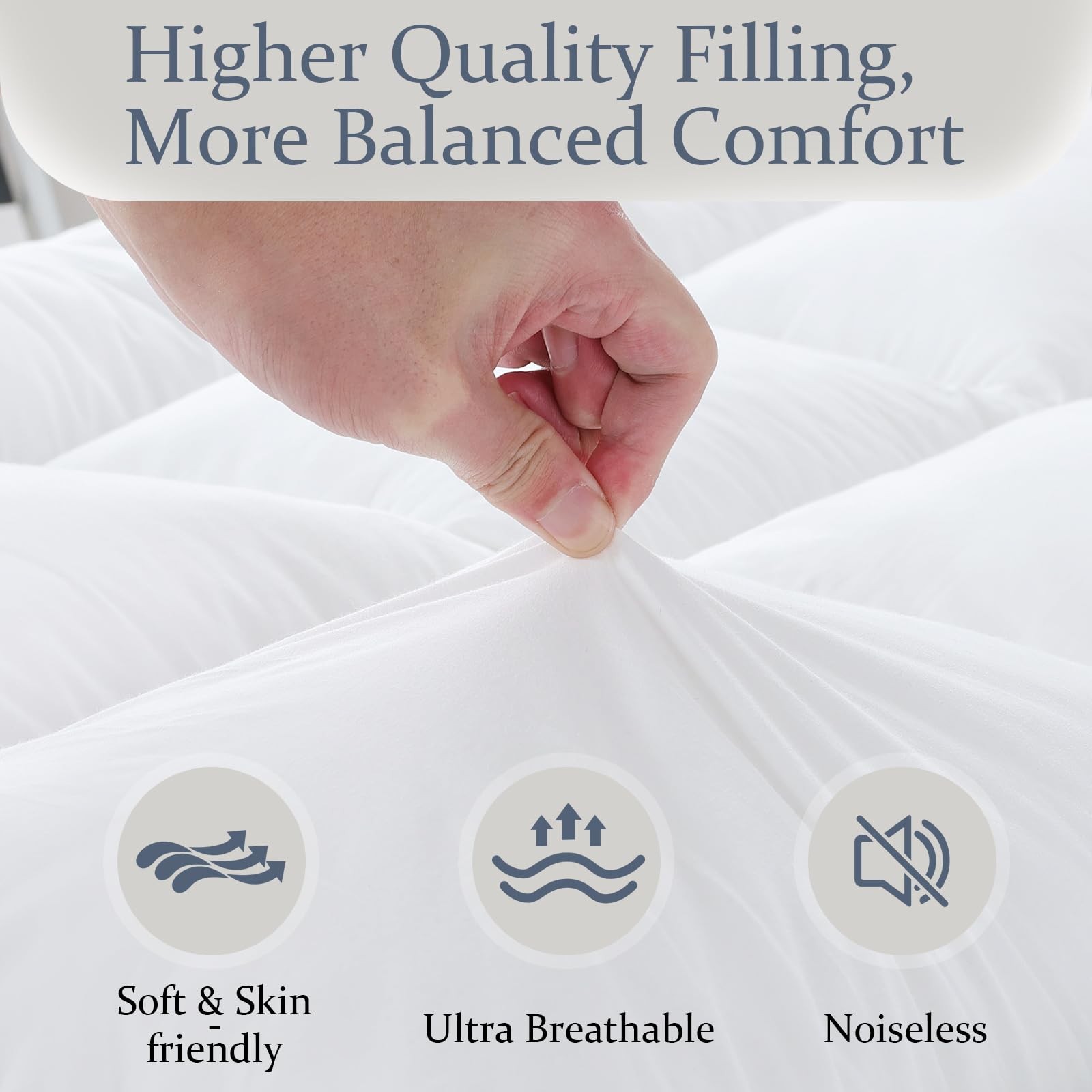 WhatsBedding 5 inch Memory Foam Mattress Topper Full Size for Full, White gallery