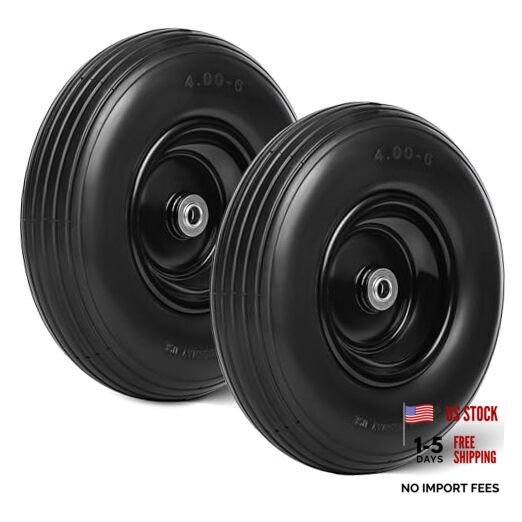 13 Inch 2 PCS Solid Flat Free Replacement Tires and Wheels Flat Free -2Packs gallery