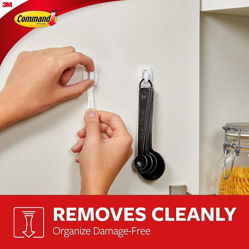 Command Mini Hooks, White, 6-Hooks, 8-Strips, Organize Damage-Free gallery