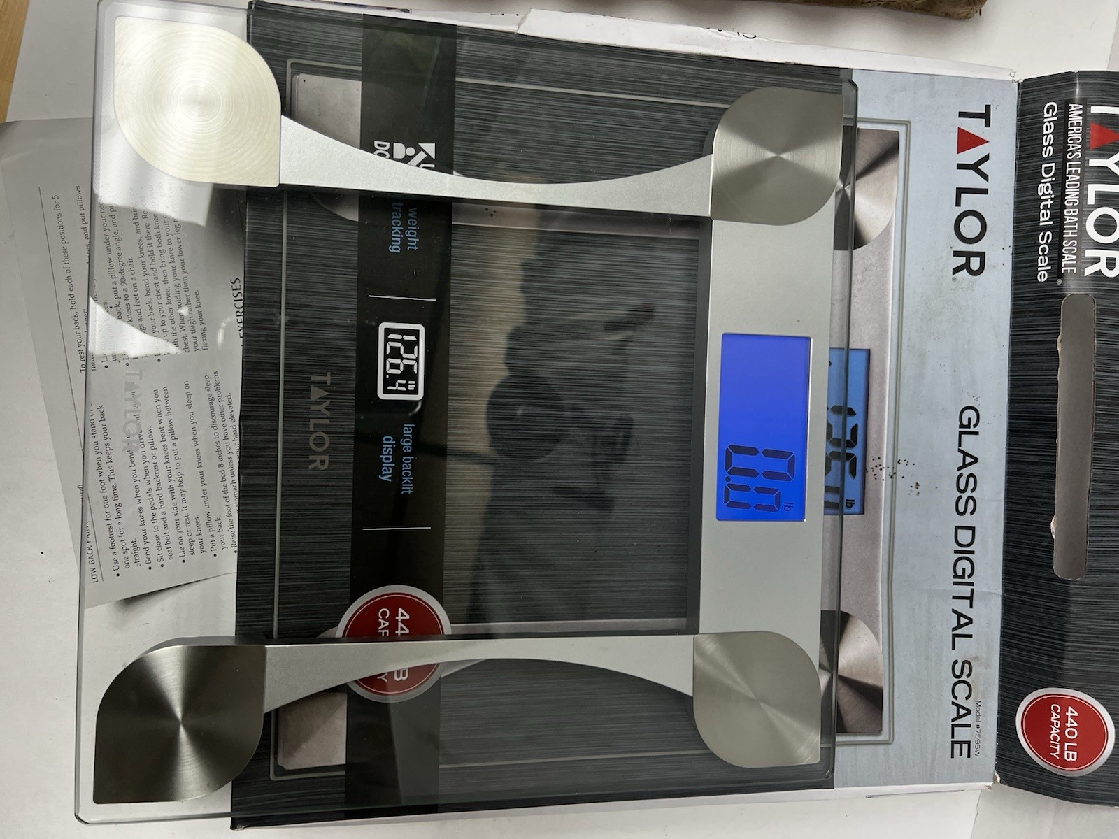 Taylor Digital Glass Bathroom Scale, Scale for Body Weight, 440 LB, Clear gallery
