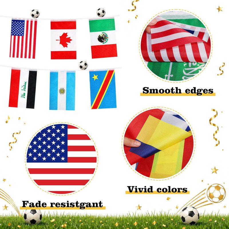 48 Countries String Flag, 45 Ft International Flags Bunting Banner of the World gallery