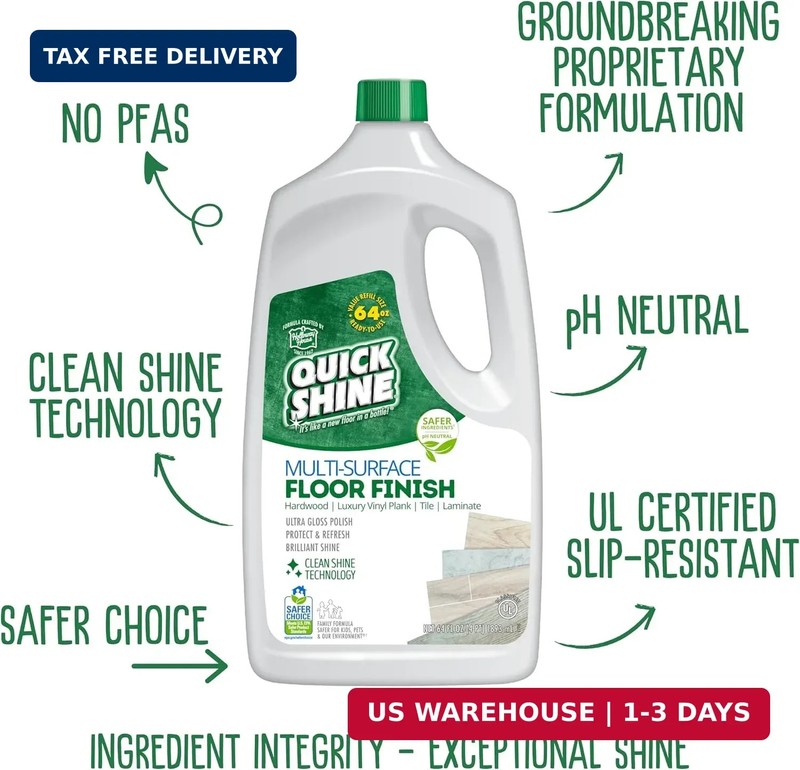 Quick Shine Multi Surface Floor Finish 64oz | Cleaner & Polish to use on Hardwoo gallery