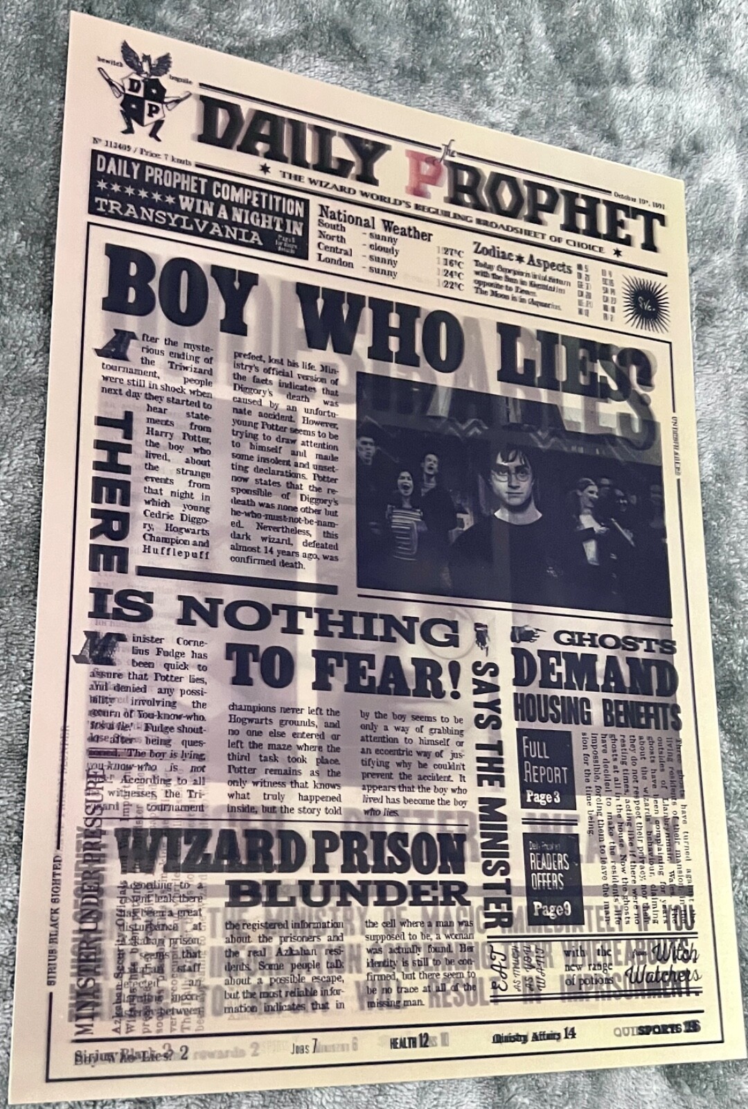 Harry Potter-Daily Prophet-3D Lenticular Flip Effect- 3 Images Changes,3 In One gallery