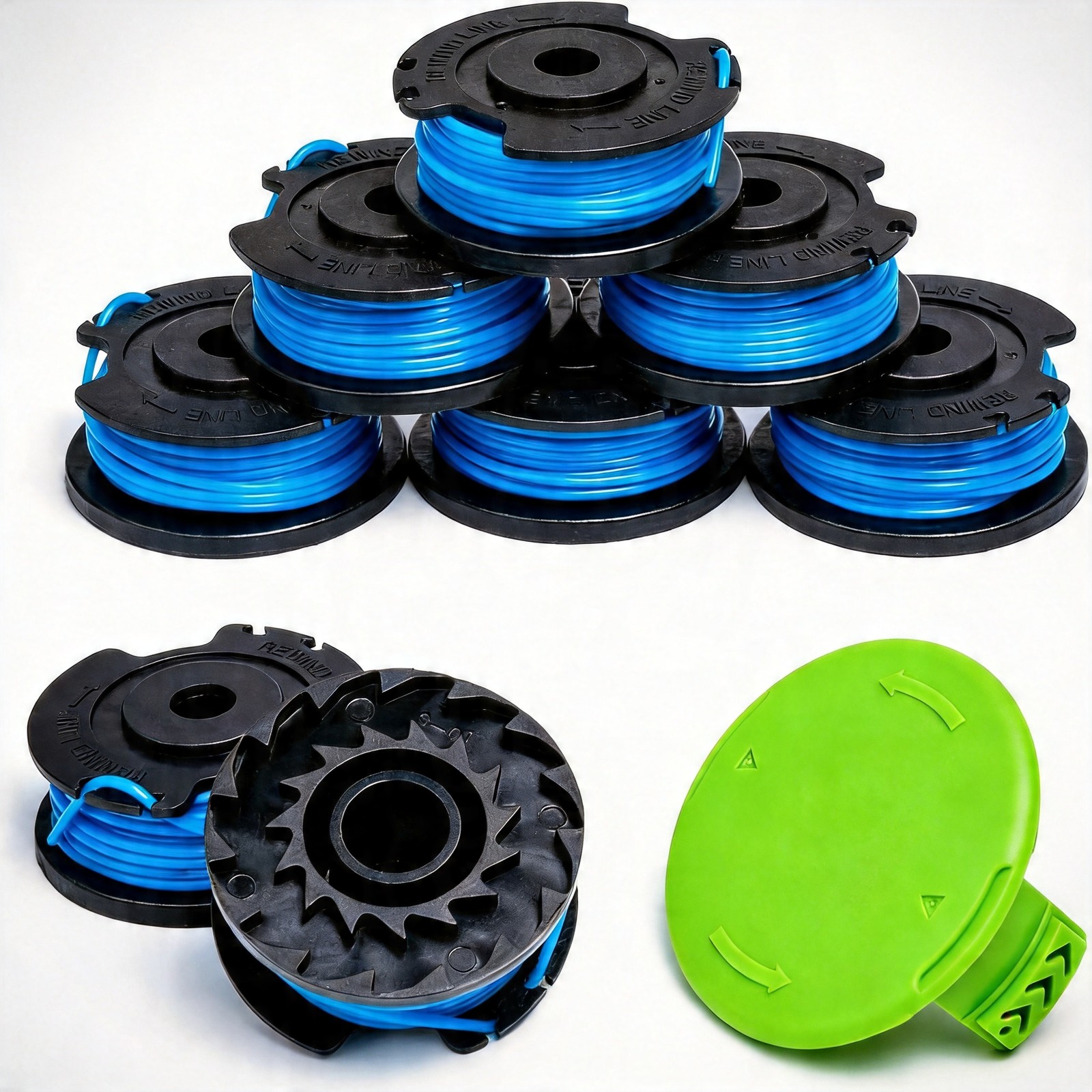 GreatBuddy 8 Pack 29252 Trimmer Spool for Greenworks 20V 40V with 1 Cap 16ft gallery