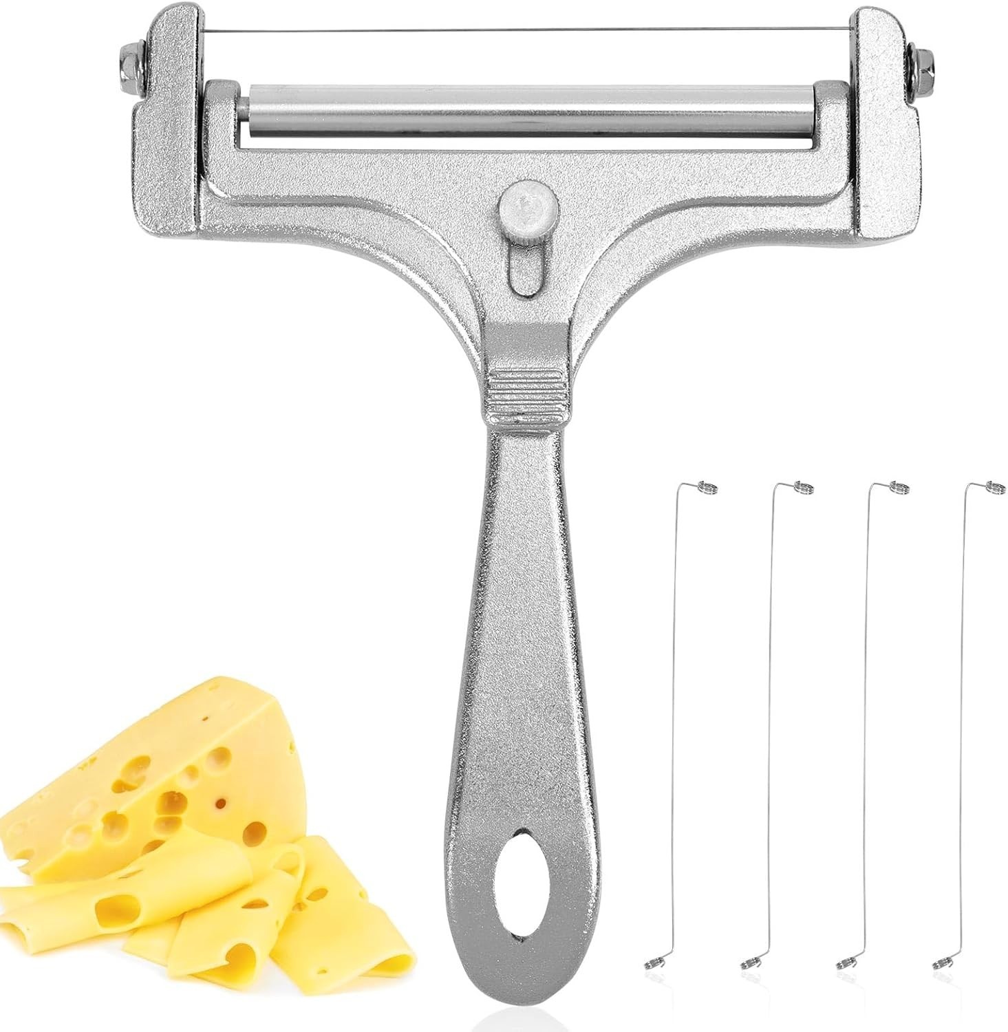 Stainless Steel Wire Cheese Slicer with 4 Extra Wires Adjustable Thickness Hand gallery