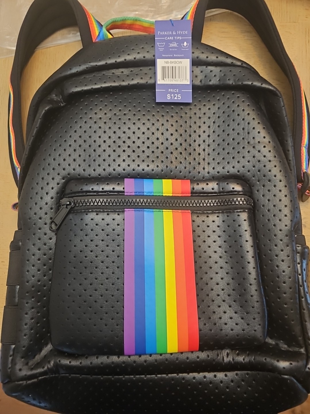Parker & Hyde Black neoprene backpack new / tags
