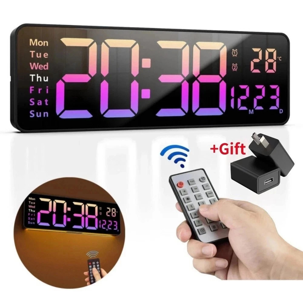 16inch Large Digital Wall Clock Large Display LED Wall Clock Timer with Plug gallery