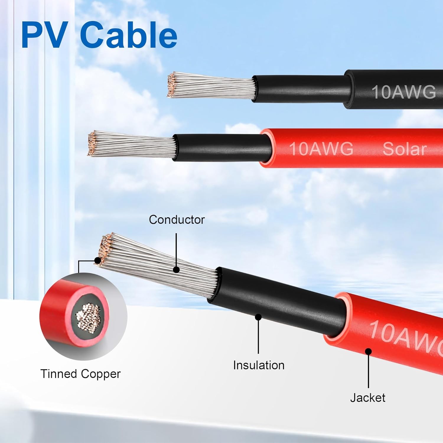 10 FT 10AWG Solar Panel Extension Cable,10 Gauge Extension Cord,5FT 10FT 20FT 30 gallery