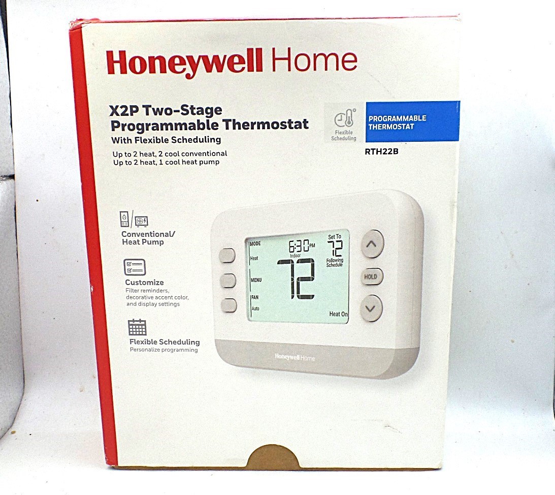 HONEYWELL HOME RTH22B X2P PROGRAMMABLE THERMOSTAT CONVENTIONAL/HEAT PUMP 2-STAGE gallery