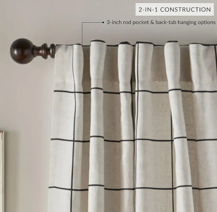 Window Curtains Poly/Linen Ivory 2 Panels BLACKOUT 52" X 95" Window Drapes gallery