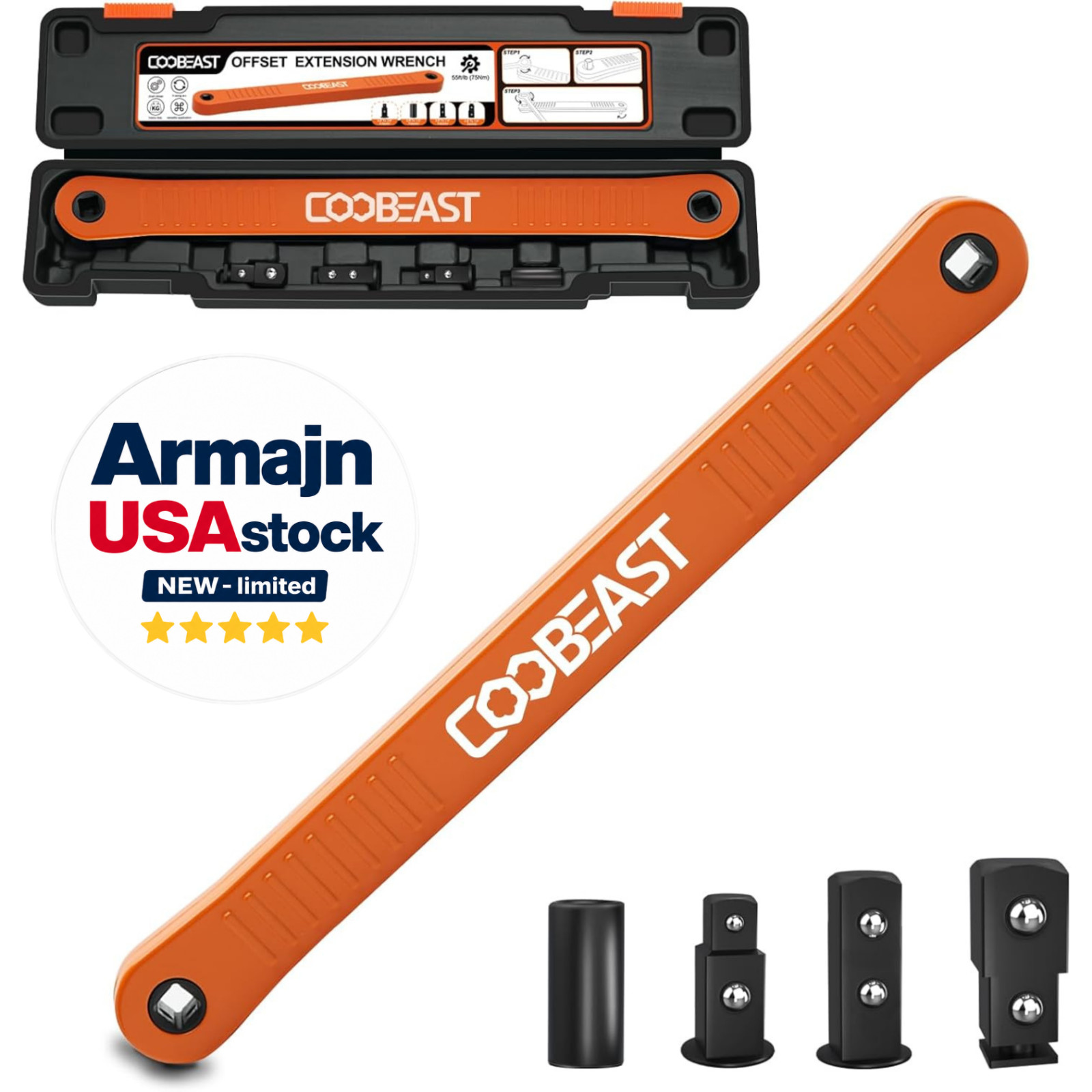 3/8 Inch Offset Extension Wrench Impact Ready Socket Wrench Extender Tool NEW US gallery