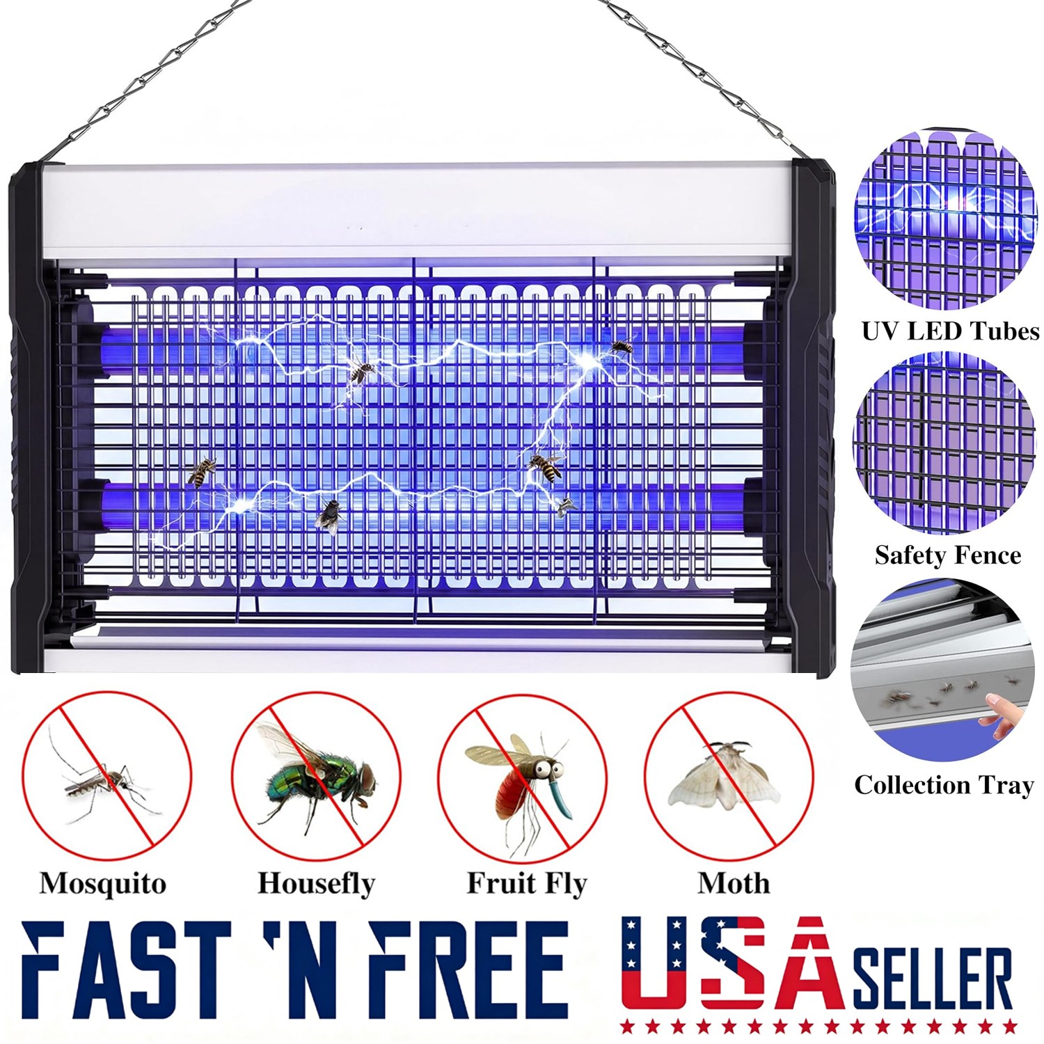 Powerful Electric Fly Zapper, UV Light Insect Bug Catcher, USB Electronic，New, q gallery