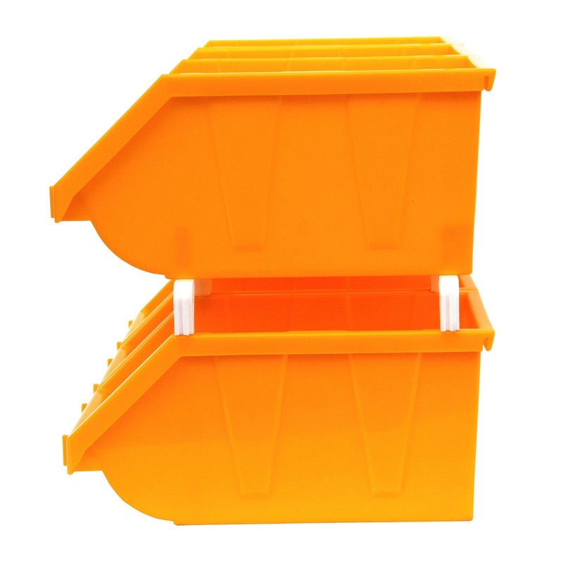 6-Pack Stackable Storage Bins Tool Part Container Yellow 5" w x 10" d x 5" h gallery