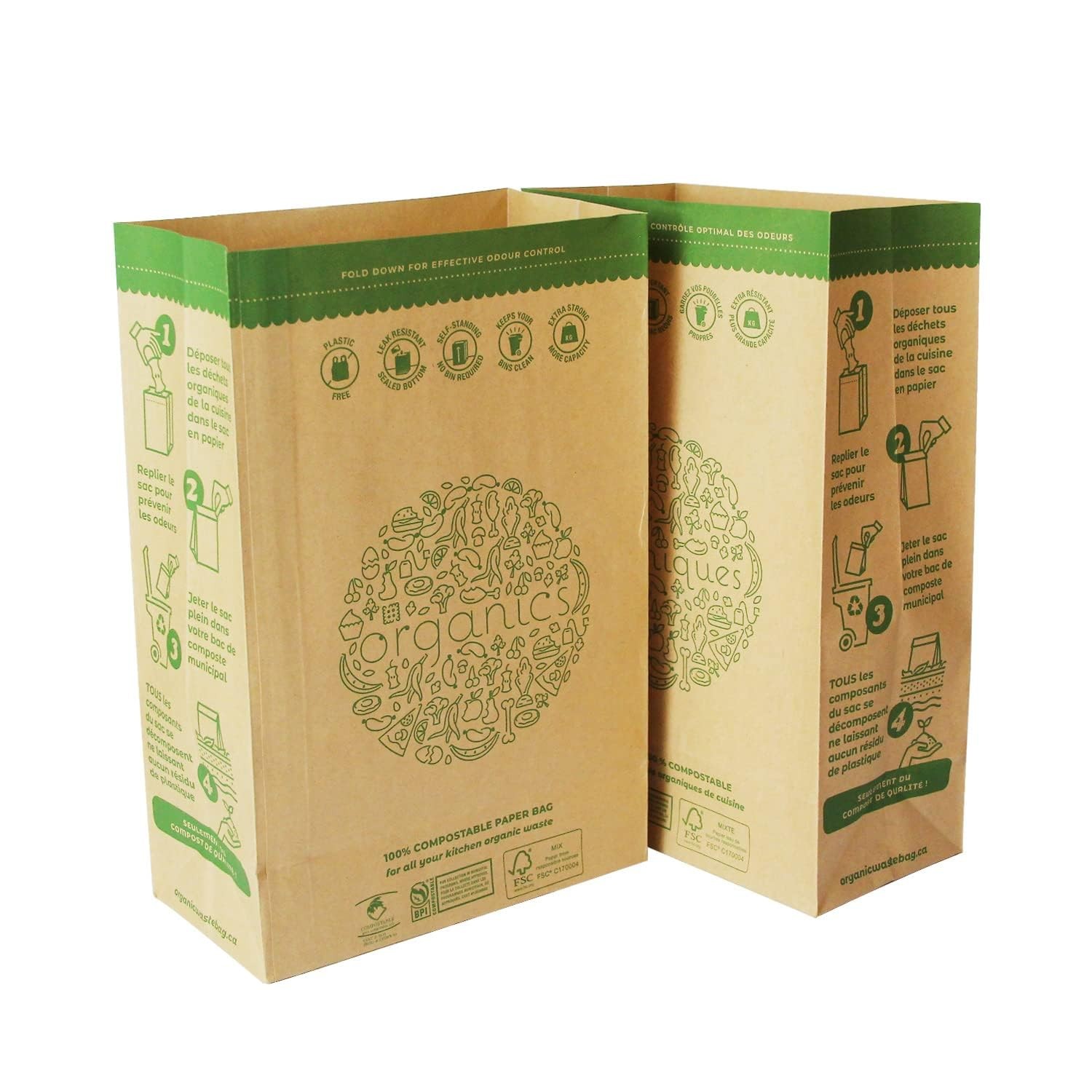 HYTREND 120 Compostable Kitchen Food Waste Bags Leak Resistant Certified gallery