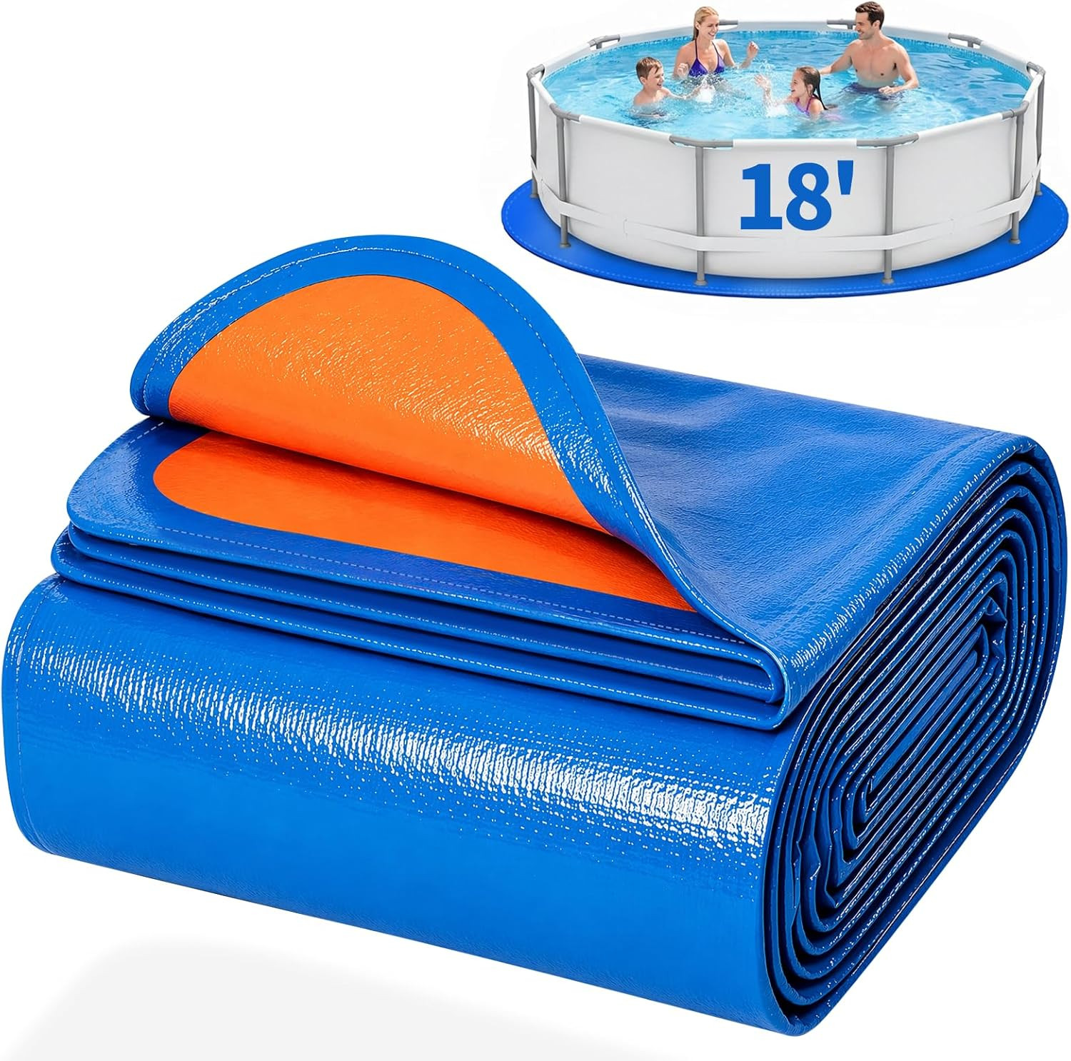 18FT Round Pool Liner Pad for Above Ground Pools, 180 GSM Heavy-Duty Puncture Re gallery
