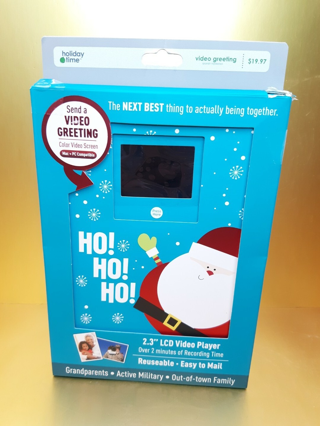 Video Christmas Card Recordable Greeting 2 min 2.3" LCD Video Player Reusable gallery