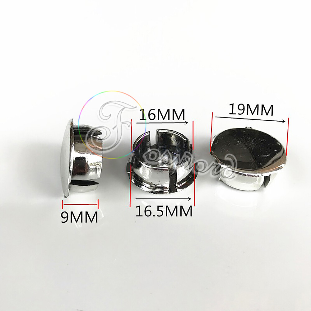 Silver Tube Inserts Pipe Plugs Chrome Metal Capped Round Blanking Bungs End Caps gallery