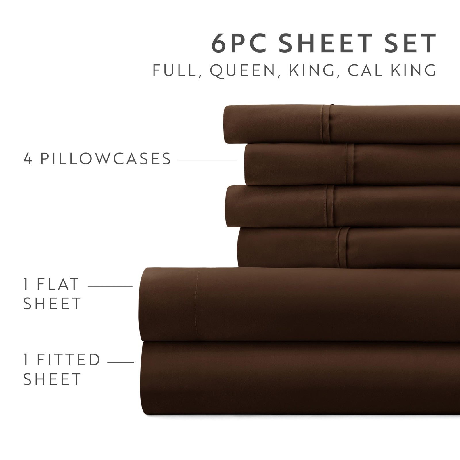 Full Sheet Set 6 Piece - Ultra Comfortable & Breathable Cooling Full Bed Shee... gallery