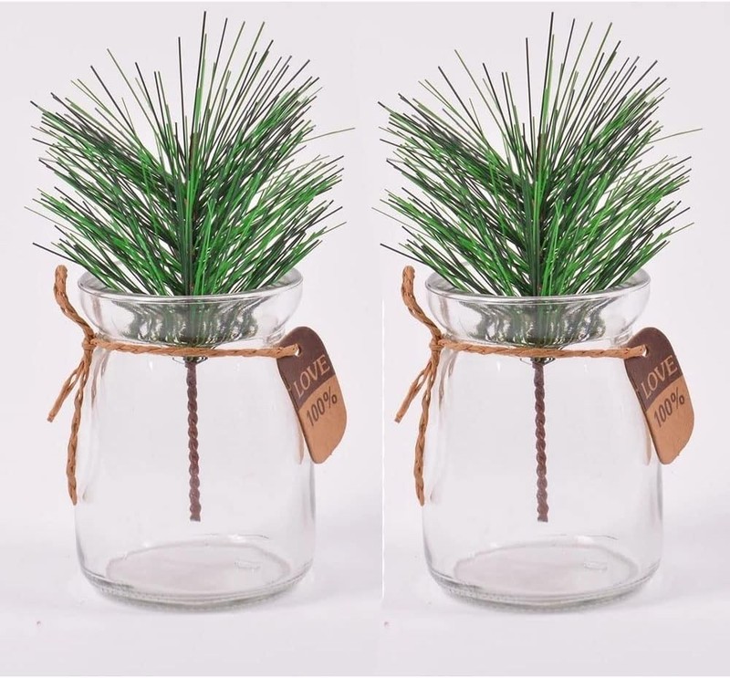 Artificial Green Pine Needles Branches Fake Small Twigs Stems 30 gallery