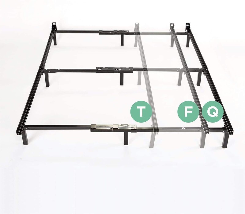 Metal Bed Frame Adjustable Support for Box Spring Mattress Twin Full Queen Black gallery