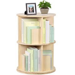 360° Revolving Bookcase Rotating Stackable Shelves Floor-Standing Study Office