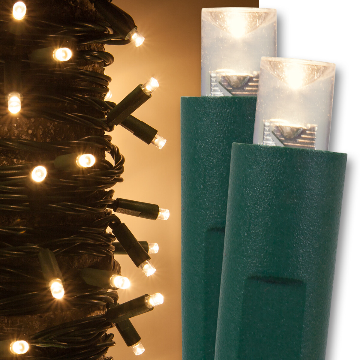 25' Commercial LED Christmas Lights Mini Lights, 50 Lights White Multi Red Green gallery