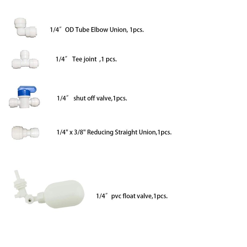 YZM Water Filter PVC Mini Float Valve, Tank Mount, 1/4“ Quick connector gallery