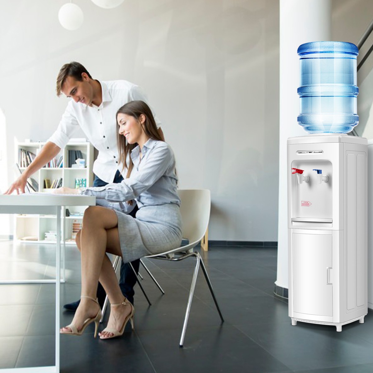 Costway Hot Cold Water Top Loading Water Cooler Dispenser for 3-5 Gallon Bottle gallery