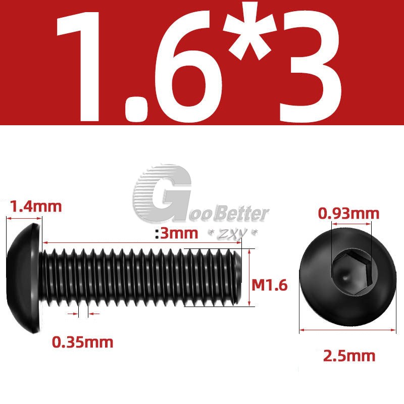 M1.6 - M16 High Tensile 12.9 Socket Button Head Screws Black Self Colour Bolts gallery