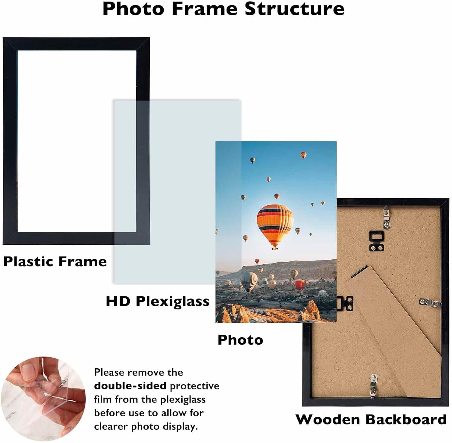 4x5 Picture Frame Black for Wall Hanging or Tabletop, Wall Mounting Horizontally gallery