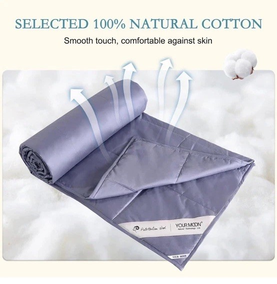 YOUR MOON Summer Lightweight Wool Comforter - Breathable & Thin Duvet Insert ... gallery