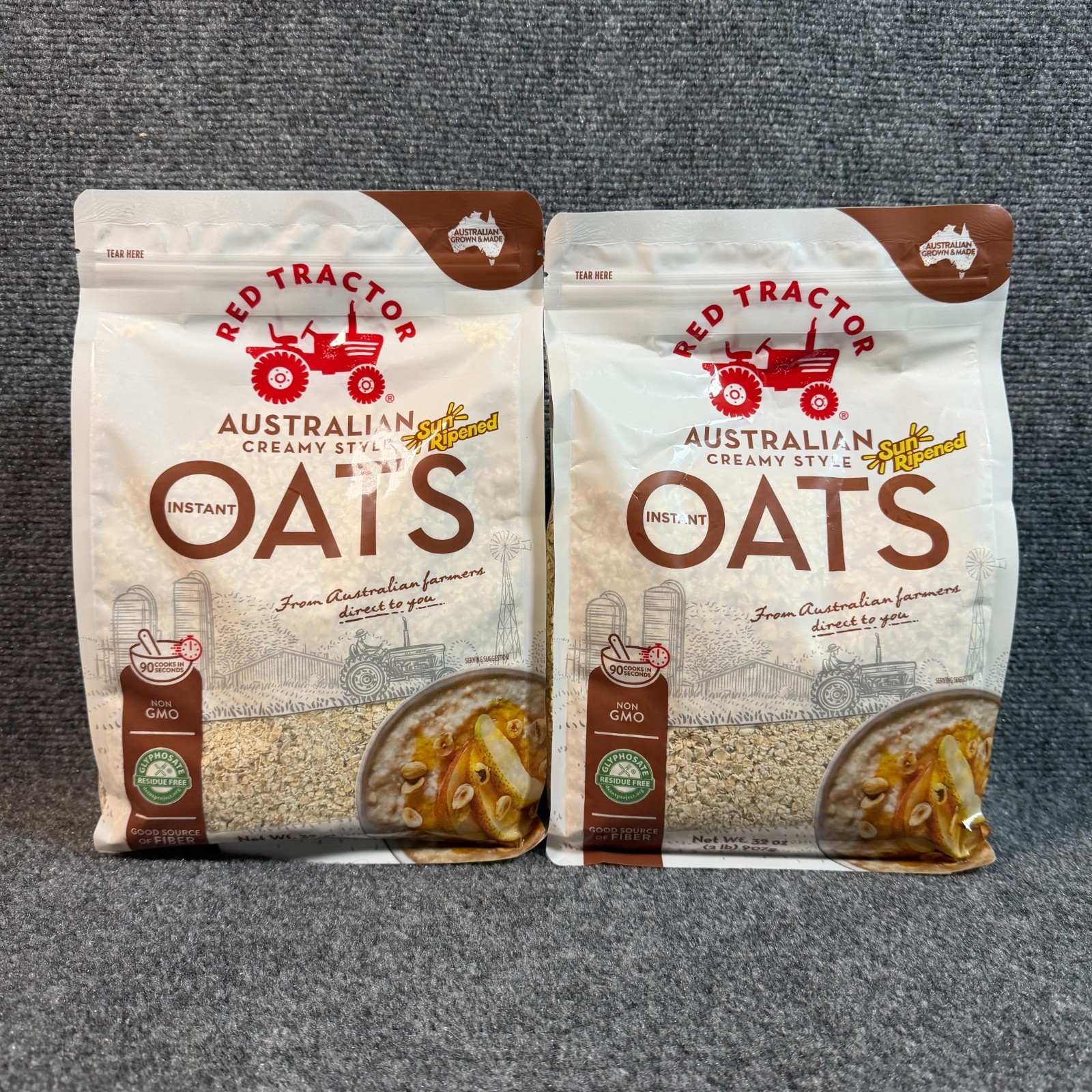 Red Tractor Australian Creamy Style Instant Oats | 2 Pack of 32oz (4 lb.) | NEW gallery