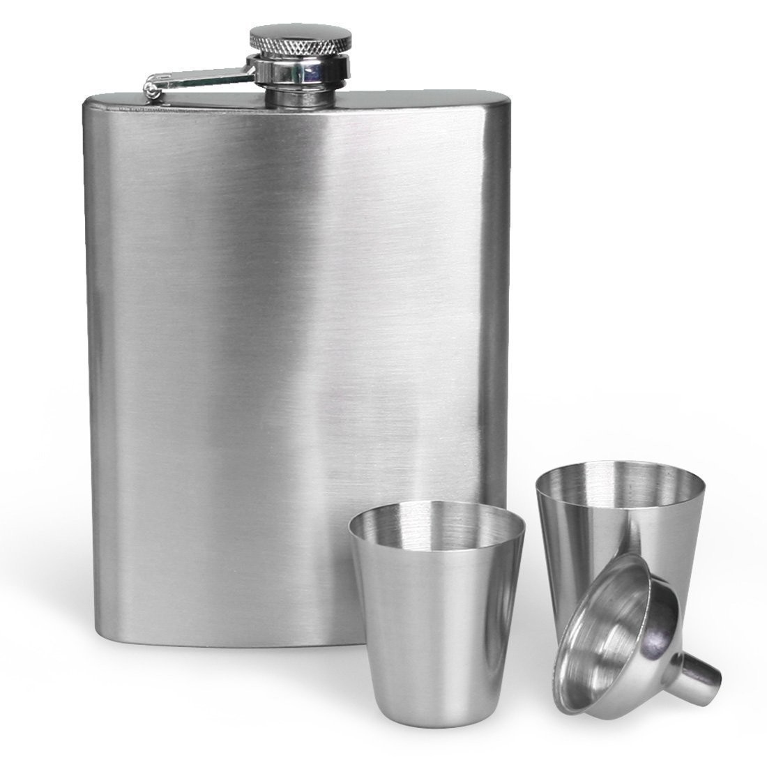 8oz Portable Hip Flask Set Wine Pot Set Stainless Steel w/ 2 Cups 1 Funnel Box gallery